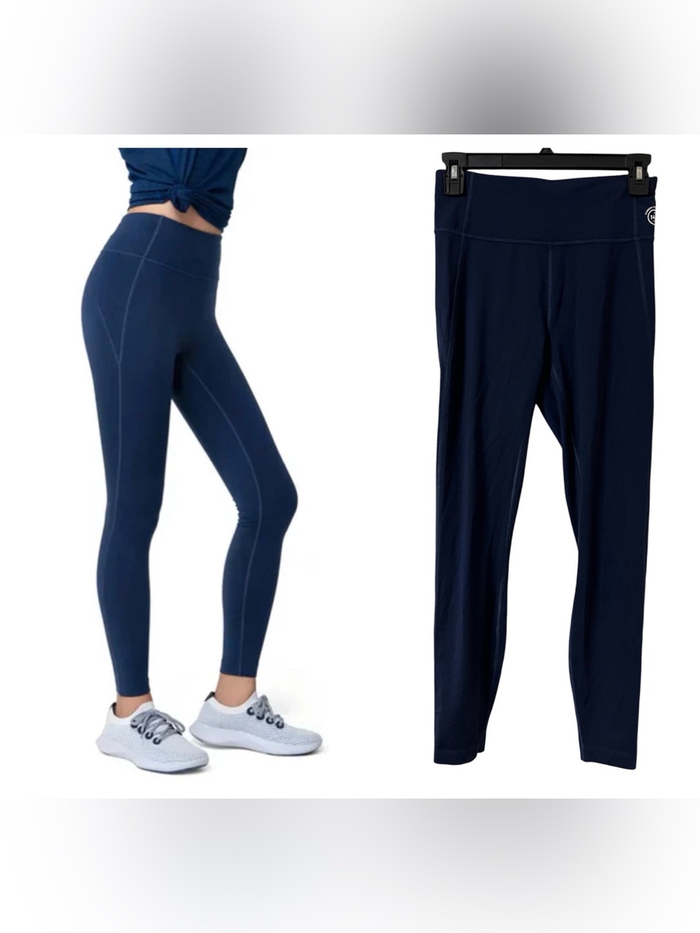 Allbirds Natural Leggings Womens S Navy Merino Wool Lyocell Running Hiking Trail